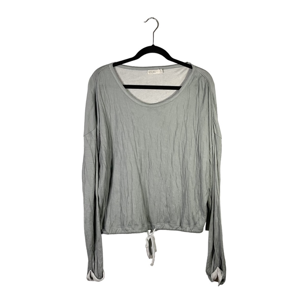 Barefoot Dreams Malibu Collection Grey Casual Boho Long Sleeve Top Size Medium
